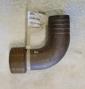 00hn125e Bok 90 Degree Bronze Pipe Adaptor Marine Barbed Hose To 1-1/4 Inch Male Npt