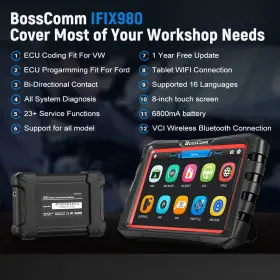 Ifix-980 Bosscomm Automotive Bidirectional Obd2 Scanner All System Diagnostic Tool Ecu Key Coding #2