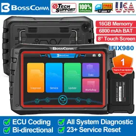 Ifix-980 Bosscomm Automotive Bidirectional Obd2 Scanner All System Diagnostic Tool Ecu Key Coding