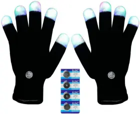 Bldg001 Brand Bajotal Led Gloves Finger Light Up Glow Rave Glove Flashing Christmas Gift Black