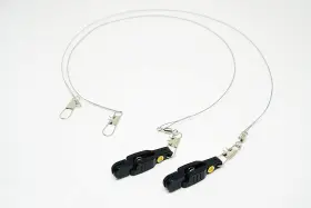 Brand Bimini Lures 681827958295 Downrigger Fishing Quick Release Clip With Steel Line Black - 2 Clips