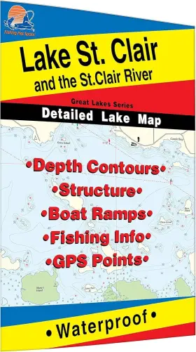 L130 Brand Fishing Hot Spots St. Clair/st. Clair River Map Lake Mi/ont