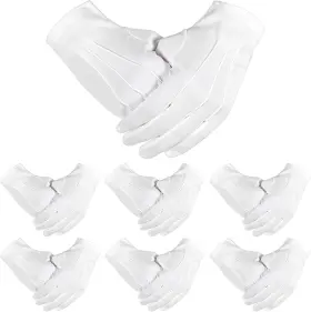 629531 Brand Yuxianlb 6 Pairs White Christmas Gloves Usher Short Women Uniform
