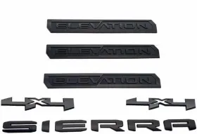 Aimoll-22222-42111 Branded 6pcs Sierra Elevation 4x4 Emblem 3d Rear Tailgate Door Badge Nameplate Letter