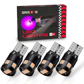 Brishine Xpismii-194p-9smd2835-4p 300lm Extremely Bright Canbus Error Free 194 168 2825 W5w T10 Led Bulbs Purpl