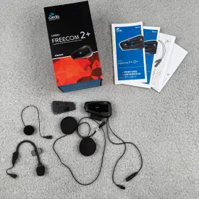 Frc2p001 Cardo Freecom 2 Plus Bluetooth Intercom Motorcycle Headset Kit With Mic And Manuals
