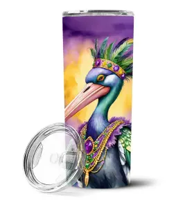 I0100-099 Carolines Treasures Travel Car Cup Hot Cold Steel Pelican Mardi Gras Insulated Tumbler 20 Oz