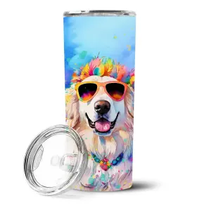 I0100-103 Carolines Treasures Travel Car Cup Hot Cold Steel Great Pyrenees Hippie Dawg Insulated Tumbler 20 Oz