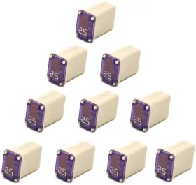 608825 Carsloong Fmm-25 10 Pack 25 Amp Micro Cartridge Fuses - Fmm Mcase Type Fuse