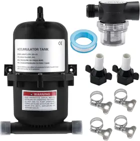 T00674-1 Change Moore Pre-pressurized Accumulator Tank Rv Water Pump 0.75l Max 125psi 1/2 Black