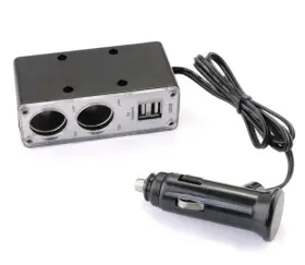 40012 Chogus 2 Way Car Cigarette Lighter Charger Socket Adapter Extension With Dual Usb Ports