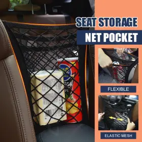 Chusyyray 735816909314 New Car Storage Net Bag Cargo Elastic Seat Mesh Organizer Holder Universal