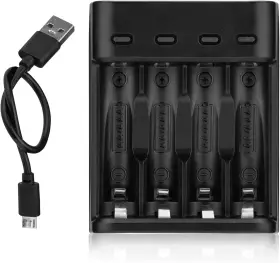 Cp9277 Cicmod 4 Bay Aa Aaa Battery Charger Usb For 1.2v Nimh Black