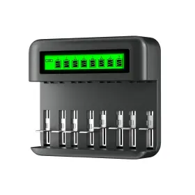 Cityork 784140816980 8 Bay Aa Aaa C D Battery Charger With Lcd Display For 1.2v Size Ni