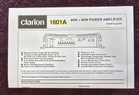1601a Clarion Owners Guide Fold-out Pages - In English And French