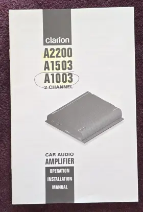 Clarion A2200 A1503 A1003 Operation Installation Manual 16 Pages