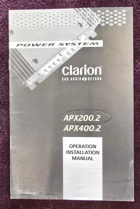 Apx400.2 Clarion Apx200.2 Operation Installation Manual 15 Pages