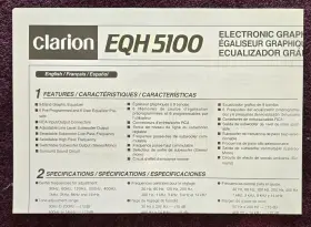 Eq5100 Clarion Oem Owners Guide Fold-out Pages - In English French And Spanish