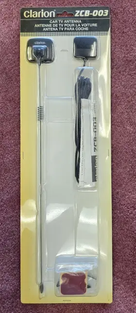 Zcb-003 Clarion Glass Mount Tv Antenna - In Oem Package With Instruction Sheet
