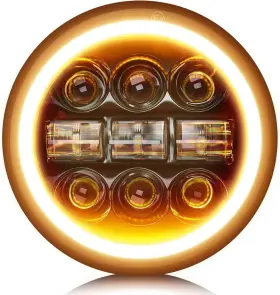 M006zq-1pc Co Light 5-3/4 5.75 Inch Led Halo Motorcycle Headlight Hi/lo Beam White/amber