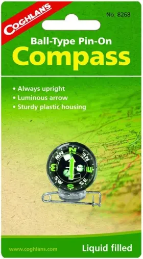 0126.1200 Coghlans Ball-type Pin-on Compass Black
