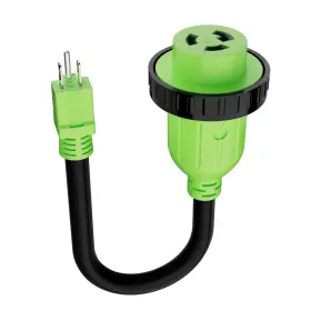 Ca15m-30f-rvad-lo-gr Conable Rv Adapter Plug 30 Amp To 15 110 Volt Cord With Locking Connect... Fast Ship