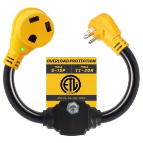 Cp004a Cordmitpro Rv 30 Amp To 110 Adapter With Overload Protector Circuit Breaker 1