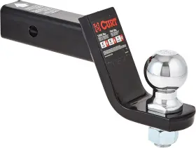 Curt 612314002887 Loaded Ball Mount 7500 Lbs Capacity 2 Inch Shank Black Powder Coat Finish