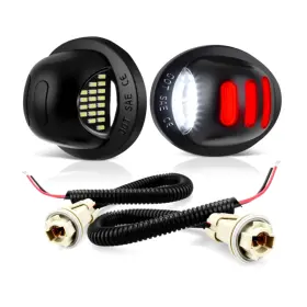 Pl-7915-b-red-1 D-lumina Led License Plate Lights Tag Lamp Red White With Harness