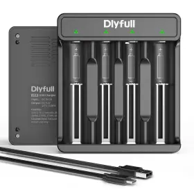 Dlypow 825665405874 18650 Battery Charger 4 Bay Smart Universal With Usb-c Fast