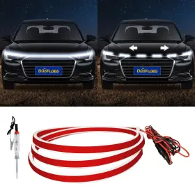 Dfus-sl0084-w1.5m-fba Duofu365 Exterior Car Hood Light Strip 12v Drl Led Updated Flexible Str