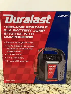 Dl-1000 Duralast 193460790694 Portable Battery Jump Starter With Compressor
