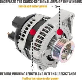 Dylannet 724164937438 New Alternator Replacement For 2002-2006 02 03 04 05 06 Acura Rsx And Honda Cr- #2
