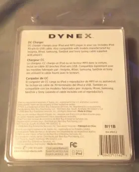 Dx-ipdc2 Dynex New 30 Pin Ipod Car Dc Charger Usb Cable Nano Mp3 Apple Nib
