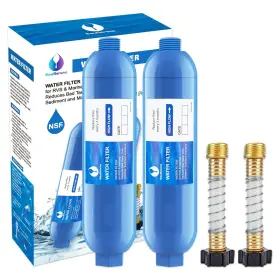 Eauserene 943536325879 Rv Water Filter 2pcs And Plastic Hose Reduces Bad Taste Odor C