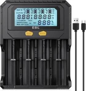 Ebl 313037514571 18650 Battery Charger With Discharge And Testing Functions Lithium Ch