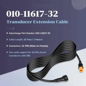 010-11617-32 Echomap 1852075 For Garmin 12-pin 10ft Airmar Transducer Extension Cable With Xid #3