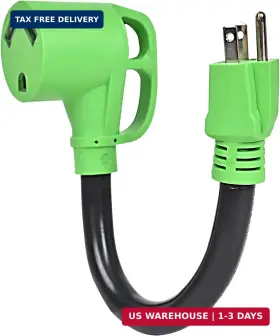 Tt-30p-5-15r-g Ekln Rv Electrical Power Adapter Cord Nema 5-15p To Tt-30r 30 Amp 110 Volt Wi