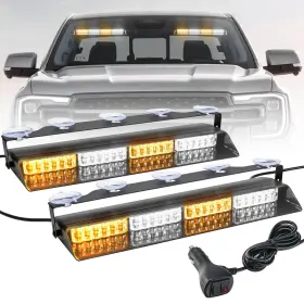 712-wy Elechoi Amber/white 2 In 1 Emergency Dash Strobe Amber-white-amber-white