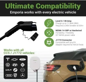 Emevse1-b-n-j Emporia - Ev Charger / Nema 14-50 J1772 Black #3