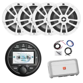 Jblprv275-2st6wht-a Enrock Marine Jbl Am/fm/wb Receiver 4x 6.5 Inch 180w White Speakers Amplifier With Kit