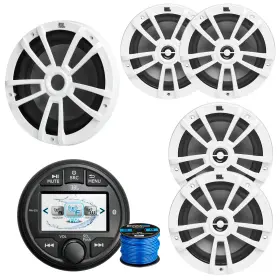 Jblprv275-st6wht-st8wht-s Enrock Marine Am/fm/wb Receiver Wire Sub 2x 8 Inch 375w 6.5 180w Speaker White