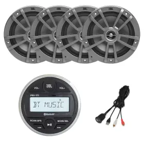 Prv-175-2st6gry-usbaux Enrock Marine Jbl Bluetooth Receiver 4x 6.5 Inch 180w Boat Gray Speakers Usb/aux Adapter