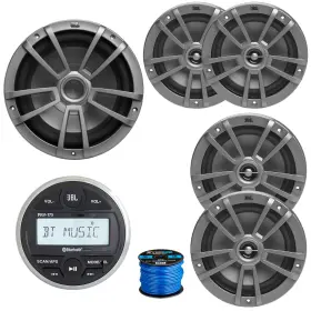 Prv-175-st6gry-st8gry-s Enrock Marine Jbl Am/fm Radio Wire 10 Inch Sub 2x 8 375w 6.5 180w Speakers Gray