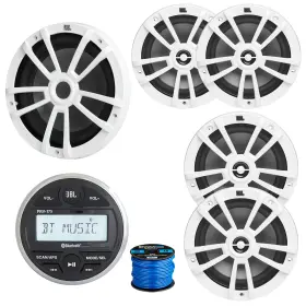 Prv-175-st6wht-st8wht-s Enrock Marine Jbl Am/fm Receiver Wire Sub 2x 8 Inch 375w 6.5 180w Speaker White
