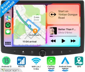 Stua13skplususenc2 Eonon Double Din 10.1 Inch Android 13 6 64 Car Gps Navigation Radio Stereo Carplay Wifi 4g