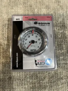 C725-553-002 Equus E5078 Gauge Tachometer 3-3/8 Inch 8k Rpm Wht Dial 5000 Series