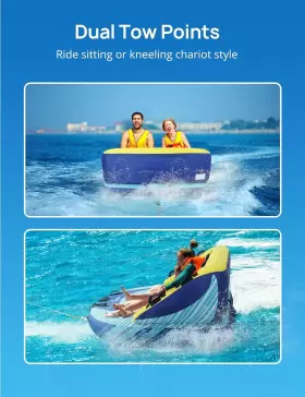 Ej-hf015 Evajoy 3 Person Towable Tube For Boating Inflatable Tubes Blue #3