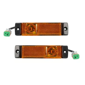 01-505s02 Everesthd 2pcs Led Side Marker Light Amber Fairing 12v Hood Indicator Lamps