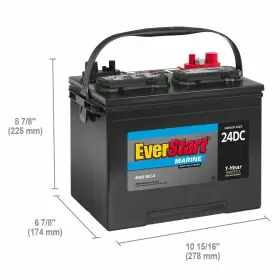 Everstart 24dc 12 Lead Acid Marine And Rv Deep Cycle Battery Group Size Volt 690 #3